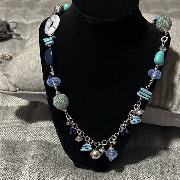 Chico's Turquoise and Silver Necklace - Picture 1 of 8